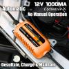 imageMOTOPOWER MP00205B 12V 1000mA Automatic Battery Charger Battery Maintainer Trickle Charger and Battery Desulfator with Timer Protection  GreyOrange
