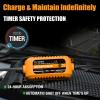 imageMOTOPOWER MP00205B 12V 1000mA Automatic Battery Charger Battery Maintainer Trickle Charger and Battery Desulfator with Timer Protection  GreyOrange