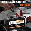 imageMOTOPOWER MP00206A 12V 15Amp Automatic Battery Charger Battery Maintainer for Cars Motorcycles ATVs RVs Powersports Boat and More