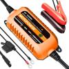 imageMOTOPOWER MP00205B 12V 1000mA Automatic Battery Charger Battery Maintainer Trickle Charger and Battery Desulfator with Timer Protection  GreyOrange