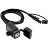 imageMOTOPOWER MP0609C 31Amp Waterproof Motorcycle Dual USB Charger Kit SAE to USB Adapter Cable Phone Tablet GPS Chargera  SAE to Dual USB Adapter