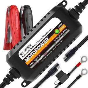 imageMOTOPOWER MP00205C 12V 800mA Automatic Battery Charger Battery Maintainer Trickle Charger and Battery Desulfator