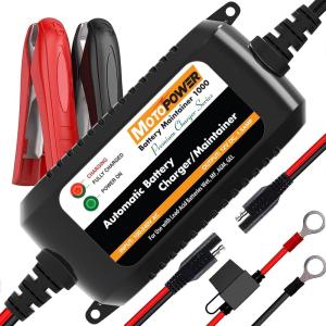 imageMOTOPOWER MP00206A 12V 15Amp Automatic Battery Charger Battery Maintainer for Cars Motorcycles ATVs RVs Powersports Boat and More