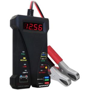 imageMOTOPOWER MP0514A 12V Digital Car Battery Tester Voltmeter and Charging System Analyzer with LCD Display and LED Indication  Black Rubber Paint