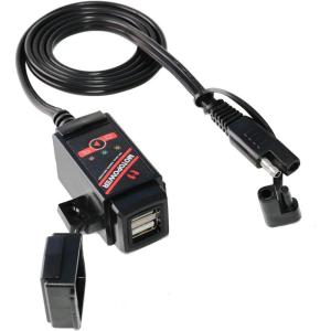 imageMOTOPOWER MP0608 31Amp Motorcycle Dual USB Port SAE to USB Adapter Battery Monitor with Switch Control and LED IndicatorsDual USB  Batt MonitorSAE Harness not included