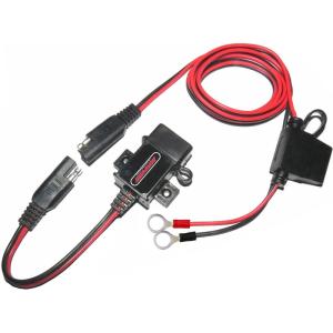 imageMOTOPOWER MP0609A 31Amp Motorcycle USB Port Kit SAE to USB Adapter On MotorcycleRed  Black