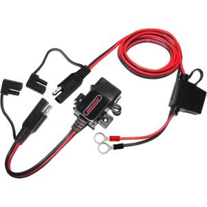 imageMOTOPOWER MP0609A 31Amp Motorcycle USB Port Kit SAE to USB Adapter On Motorcyclec  SAE USB Adapter  Terminal Harness W Caps