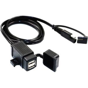 imageMOTOPOWER MP0609C 31Amp Waterproof Motorcycle Dual USB Charger Kit SAE to USB Adapter Cable Phone Tablet GPS Chargera  SAE to Dual USB Adapter
