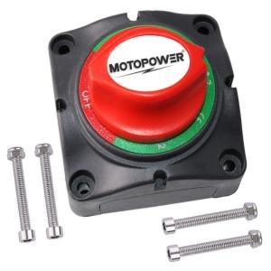 imageMOTOPOWER MP69157 Battery Switch Battery Isolator 12BothOff Battery Disconnect Master Cutoff Switch for Marine Boat Car RV ATV UTV Vehicle