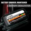 imageMOTOPOWER MP00205C 12V 800mA Automatic Battery Charger Battery Maintainer Trickle Charger and Battery Desulfator 2Pack 2MP00205C